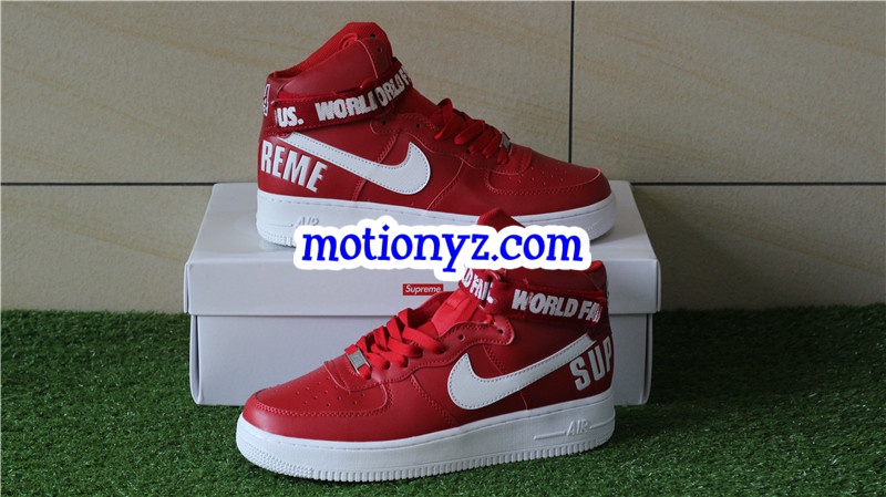 Supreme x Authentic Nike Air Force 1 High Supreme SP Red